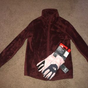 North Face Coat (S) North Face Gloves (L)